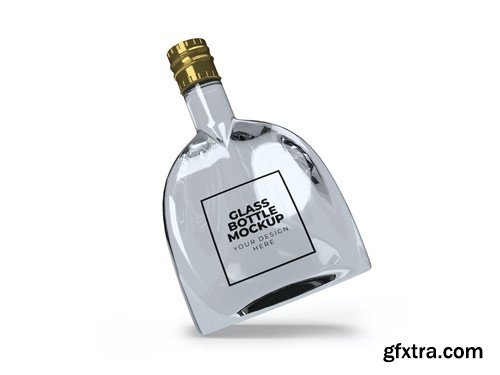 Curved Glass Bottle Mockup Set PV6EW3V Curved Glass Bottle Mockup Set PV6EW3V