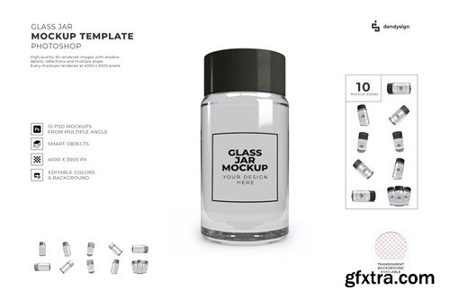 Transparent Glass Jar Mockup Set RDXU92J Transparent Glass Jar Mockup Set RDXU92J