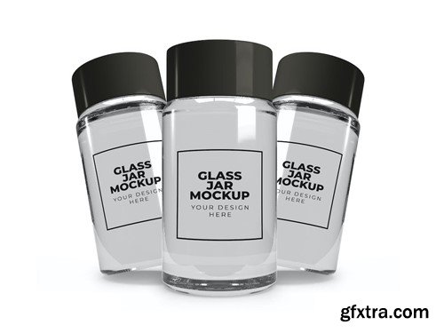 Transparent Glass Jar Mockup Set RDXU92J Transparent Glass Jar Mockup Set RDXU92J