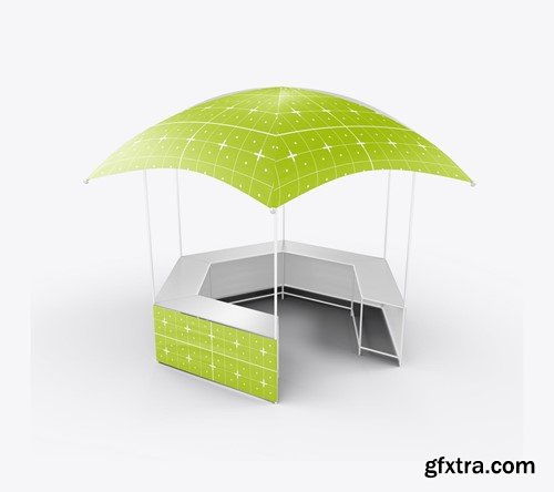 Fabric Umbrella Display Tent Mockup 4NXSYD8
