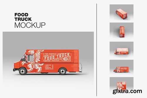 Pack Step Van Food Truck Mockup 25DAHHU Pack Step Van Food Truck Mockup 25DAHHU