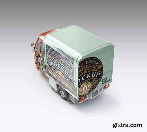 Pack Food Truck Mockup CTBM3RF Pack Food Truck Mockup CTBM3RF