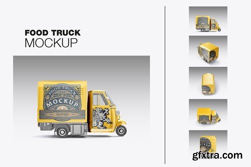 Pack Food Truck Mockup CTBM3RF Pack Food Truck Mockup CTBM3RF