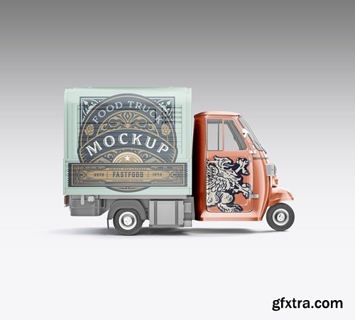 Pack Food Truck Mockup CTBM3RF Pack Food Truck Mockup CTBM3RF