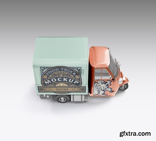 Pack Food Truck Mockup CTBM3RF Pack Food Truck Mockup CTBM3RF