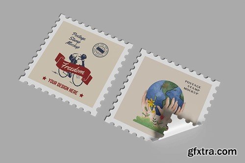 Postage Stamp Mockup 2R378ME Postage Stamp Mockup 2R378ME
