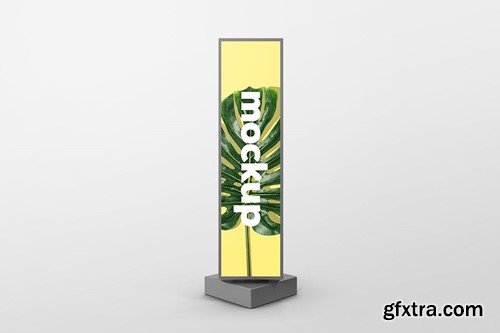 Triangular Vertical Billboard Mockup JQG7QUY Triangular Vertical Billboard Mockup JQG7QUY