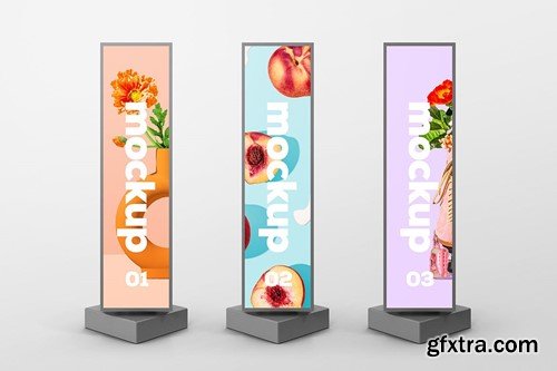 Triangular Vertical Billboard Mockup JQG7QUY Triangular Vertical Billboard Mockup JQG7QUY