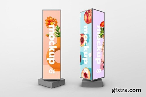 Triangular Vertical Billboard Mockup JQG7QUY Triangular Vertical Billboard Mockup JQG7QUY