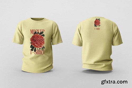 Yellow T-Shirt Mockup QK93XHR Yellow T-Shirt Mockup QK93XHR