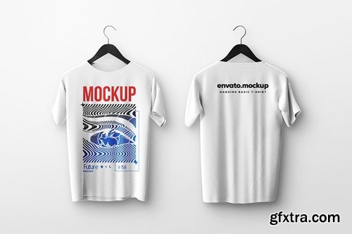 Hanging Basic T-Shirt Mockup DWFLTQN Hanging Basic T-Shirt Mockup DWFLTQN