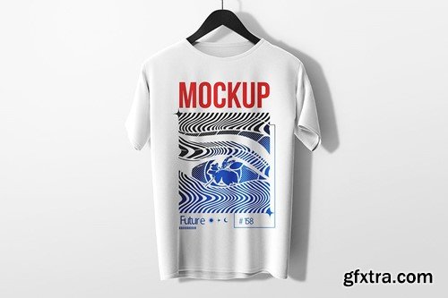 Hanging Basic T-Shirt Mockup DWFLTQN Hanging Basic T-Shirt Mockup DWFLTQN