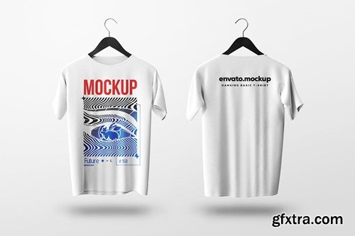 Hanging Basic T-Shirt Mockup DWFLTQN Hanging Basic T-Shirt Mockup DWFLTQN
