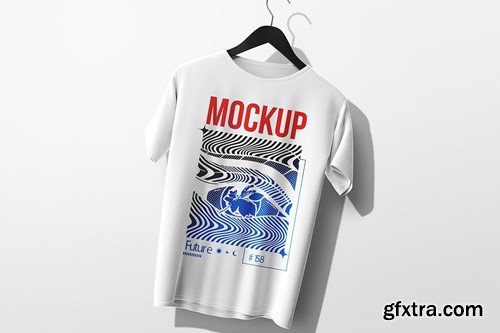 Hanging Basic T-Shirt Mockup DWFLTQN Hanging Basic T-Shirt Mockup DWFLTQN