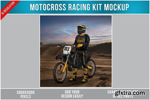 Motocross Racing Kit Mockup 9CSMP34 Motocross Racing Kit Mockup 9CSMP34