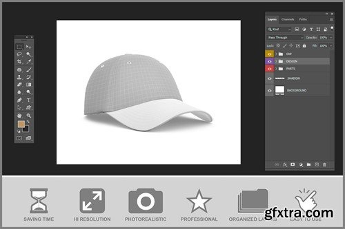 Baseball Cap Mockup VLAB4P4 Baseball Cap Mockup VLAB4P4