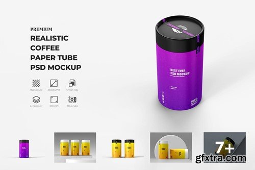 Cylindrical Paper Tube Round Box Mockup 250 Gram VHTWE3D Cylindrical Paper Tube Round Box Mockup 250 Gram VHTWE3D