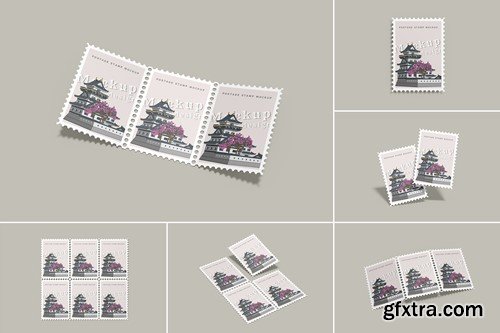 Postage Stamps Mockup 7T4SV8G Postage Stamps Mockup 7T4SV8G