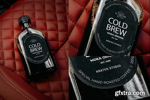Cold Brew Coffee Bottle Mockup 59TB4MM Cold Brew Coffee Bottle Mockup 59TB4MM