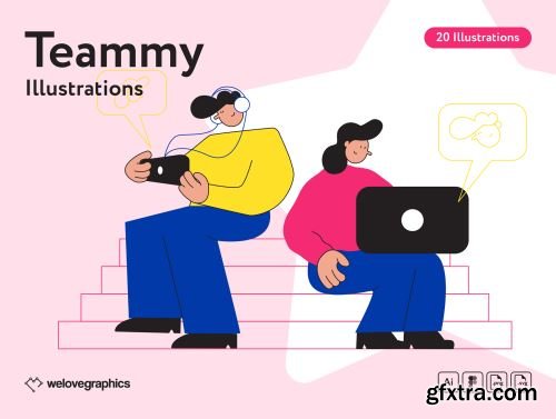 Teammy illustrations Ui8.net