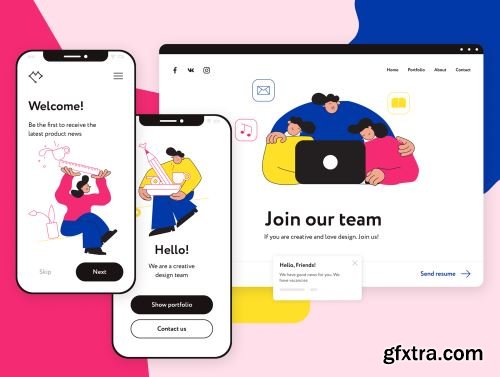 Teammy illustrations Ui8.net