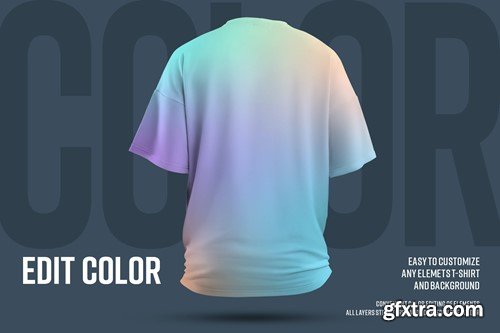 Mockups Oversize T-shirt. Back view 48JTMKY Mockups Oversize T-shirt. Back view 48JTMKY