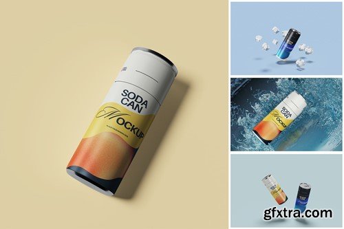 Soda Can Mockup UJ98TDV Soda Can Mockup UJ98TDV