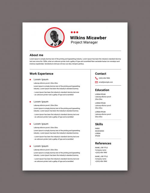 Clean Resume Layout 636956454
