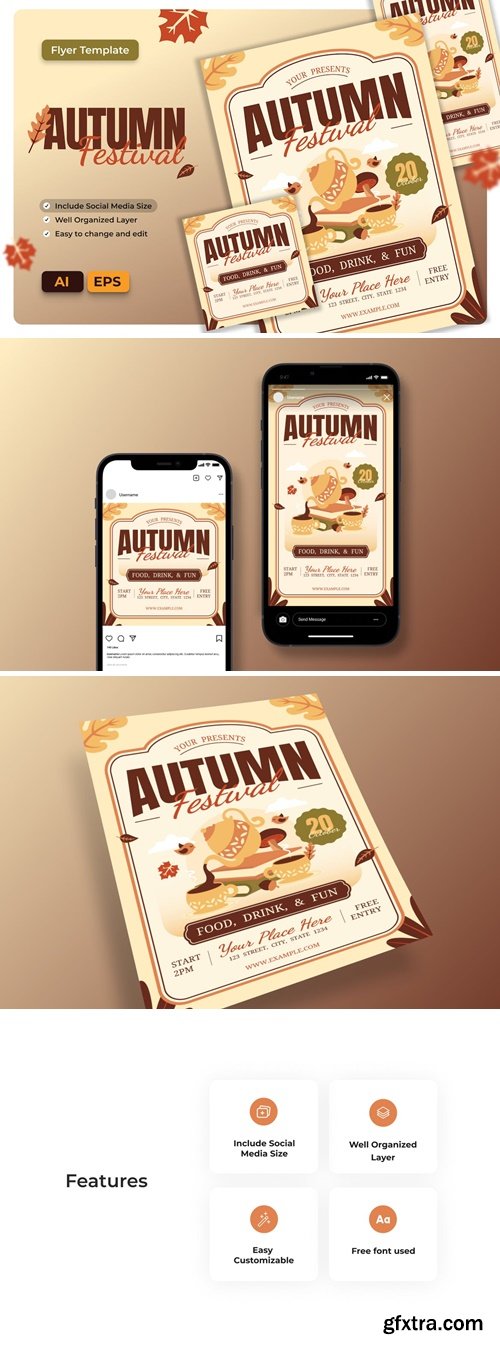 Autumn Festival Flyer AI & EPS Template Y5AMP3E Autumn Festival Flyer AI & EPS Template Y5AMP3E