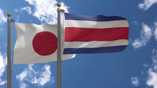 Videohive - Japan Flag Vs Costa Rica Flag On Flagpole - 47645571 - 47645571