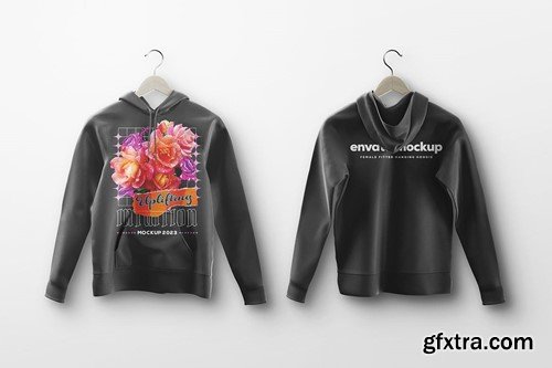 Female Fitted Hanging Hoodie Mockup GR3BBP3 Female Fitted Hanging Hoodie Mockup GR3BBP3