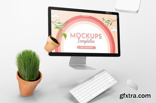 iMac Office Desk Mockup V4YD5EM iMac Office Desk Mockup V4YD5EM