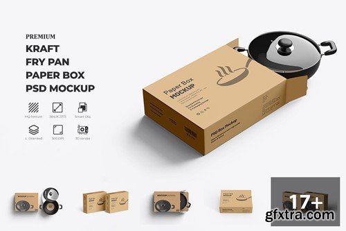 Fry Pan Box Packaging Mockup 9TKBSCM Fry Pan Box Packaging Mockup 9TKBSCM
