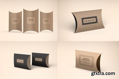 Kraft Paper Pillow Box Mockups JDNCAEV Kraft Paper Pillow Box Mockups JDNCAEV