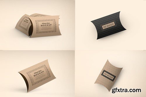 Kraft Paper Pillow Box Mockups JDNCAEV Kraft Paper Pillow Box Mockups JDNCAEV
