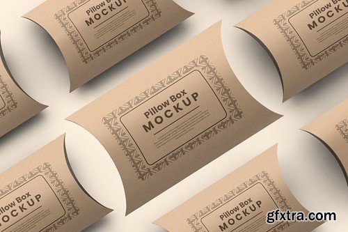 Kraft Paper Pillow Box Mockups JDNCAEV Kraft Paper Pillow Box Mockups JDNCAEV
