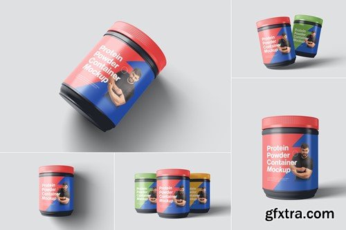 Protein Powder Container Mockups 3F8UQX6 Protein Powder Container Mockups 3F8UQX6