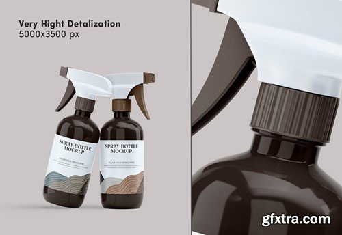 Plastic Spray Bottle Mockup ULS62AQ Plastic Spray Bottle Mockup ULS62AQ