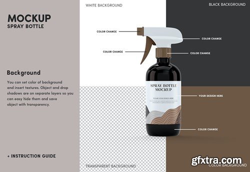 Plastic Spray Bottle Mockup ULS62AQ Plastic Spray Bottle Mockup ULS62AQ