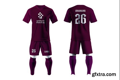 Soccer Kit Front & Back PSD Mockup 5MVS6MF Soccer Kit Front & Back PSD Mockup 5MVS6MF