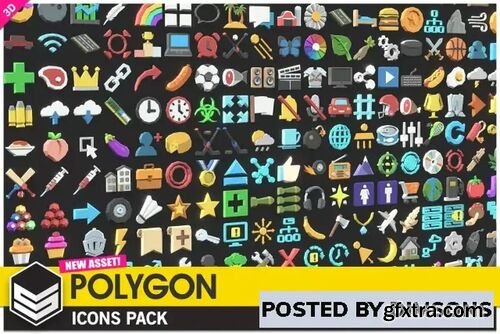 POLYGON Icons Pack - Low Poly 3D Art by Synty v1.01