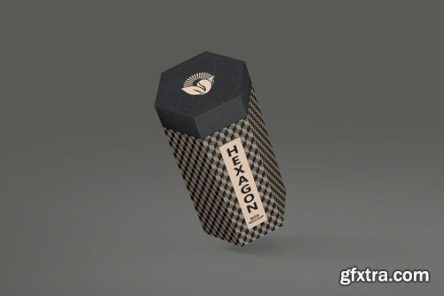 Hexagon Kraft Box PSD Mockup JH5TEJV Hexagon Kraft Box PSD Mockup JH5TEJV