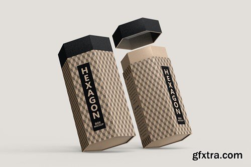 Hexagon Kraft Box PSD Mockup JH5TEJV Hexagon Kraft Box PSD Mockup JH5TEJV