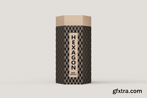 Hexagon Kraft Box PSD Mockup JH5TEJV Hexagon Kraft Box PSD Mockup JH5TEJV