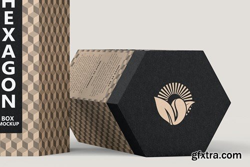 Hexagon Kraft Box PSD Mockup JH5TEJV Hexagon Kraft Box PSD Mockup JH5TEJV