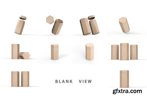 Hexagon Kraft Box PSD Mockup JH5TEJV Hexagon Kraft Box PSD Mockup JH5TEJV
