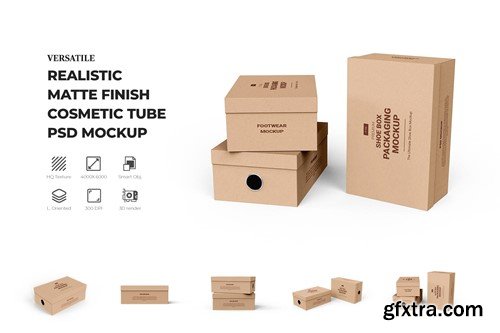 Kraft shoe box mockup YK7LY8D Kraft shoe box mockup YK7LY8D