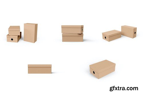 Kraft shoe box mockup YK7LY8D Kraft shoe box mockup YK7LY8D