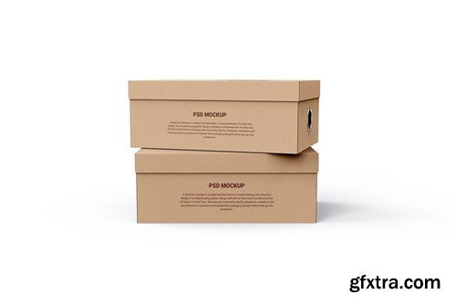 Kraft shoe box mockup YK7LY8D Kraft shoe box mockup YK7LY8D