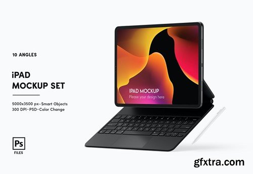 iPad with Keyboard and Pencil Mockup 2JRAAMX iPad with Keyboard and Pencil Mockup 2JRAAMX